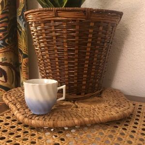 Dainty Miniature Two Tone White & Blue China Tea Cup